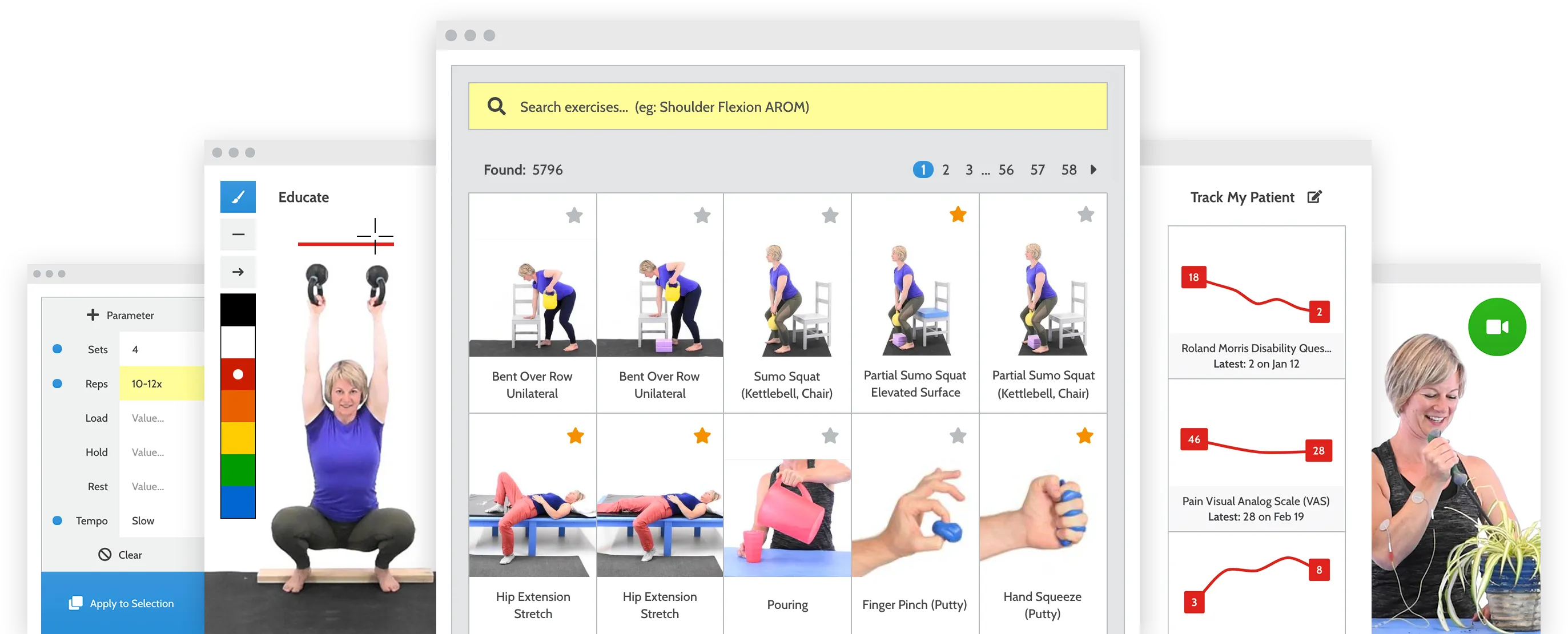 Award winning exercise software for physiotherapists and rehab professionals